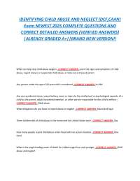 Identifying Child Abuse and Neglect (DCF, CAAN) Exam | DCF Certification & Training 2025