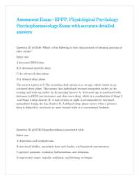Physiological Psychology and Psychopharmacology Exam Questions with Detailed Answers