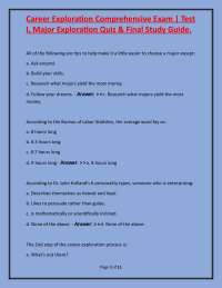 Career Exploration Comprehensive Exam and Study Guide
