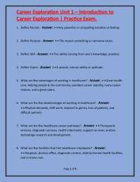 Career Exploration Practice Exam: Unit 1 Introduction