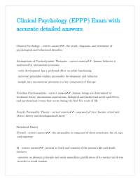 Clinical Psychology EPPP Exam: Key Concepts and Answers