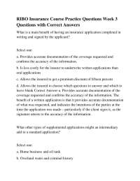 RIBO Insurance Course: Practice Questions and Answers - Week 3