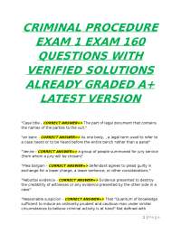 Criminal Procedure Exam Questions and Verified Solutions