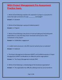 Project Management Pre-Assessment Practice Exam