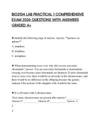 BIO2104 LAB PRACTICAL 1 COMPREHENSIVE EXAM 2026 QUESTIONS WITH ANSWERS GRADED A+
