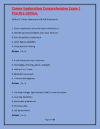 Career Exploration Comprehensive Exam: Practice Questions and Answers