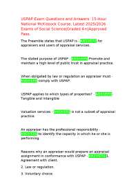 USPAP Exam Questions and Answers 2025/2026