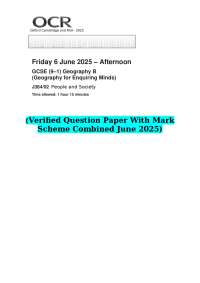2025 OCR GCSE (9–1) Geography B (Geography for Enquiring Minds) J384/02 People and Society