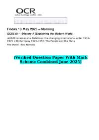 2025 OCR GCSE (9–1) History A (Explaining the Modern World) J410/02 International Relation