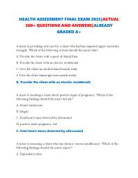 HEALTH ASSESSMENT FINAL EXAM 2025|ACTUAL 360+Qs&As|ALREADY GRADED A+