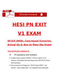 HESI PN Exit V1 Exam (2025/2026) | NGN Case Studies & Real Questions with Answers