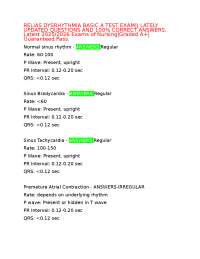 RELIAS DYSRHYTHMIA BASIC A TEST EXAM|| LATELY UPDATED QUESTIONS AND 100% CORRECT ANSWERS,