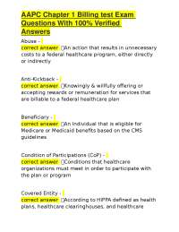AAPC Chapter 1 Billing Test Exam Questions and Answers