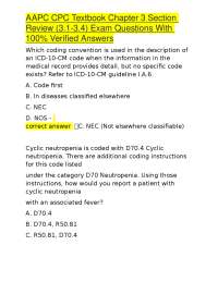 ICD-10-CM Coding Exam Questions and Answers