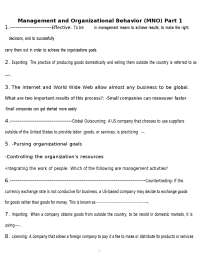 Management and Organizational Behavior: Key Concepts and Definitions