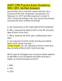 AAPC CPB Practice Exam: Medical Billing and Coding Questions