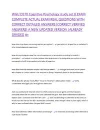 Cognitive Psychology Exam Questions and Answers: Study Set