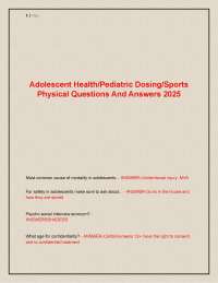 Adolescent Health and Pediatric Dosing: Q&A for Sports Physicals