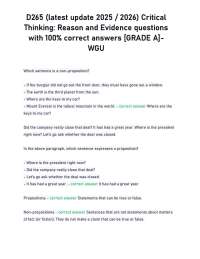 Critical Thinking: Reason and Evidence Questions and Answers