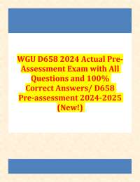 Pre-Assessment Exam 2024: Questions and Correct Answers