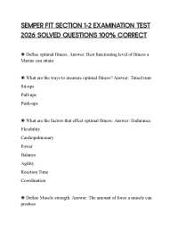 SEMPER FIT SECTION 1-2 EXAMINATION TEST 2026 SOLVED QUESTIONS 100% CORRECT