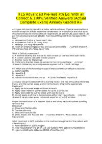 ITLS Advanced Pre-Test 7th Ed: Complete Exam with Verified Answers