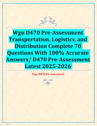 Transportation, Logistics, and Distribution Pre-Assessment: Practice Questions and Answers