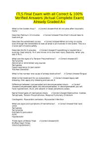 ITLS Final Exam Questions and Verified Answers