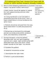 ITLS Advanced Post-Test Version B-A: Exam Questions and Verified Answers