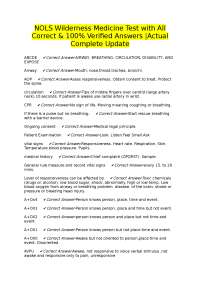 NOLS Wilderness Medicine Test: Verified Answers and Complete Update