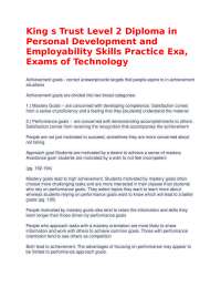 King s Trust Level 2 Diploma in Personal Development and Employability Skills Practice Exa