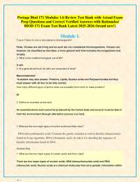 BIOD 171 Exam Test Bank: Comprehensive Review Questions and Answers
