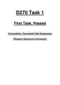 D270 Task 1 – Write a Professional Email – Composition: Successful Self Expression (WGU)