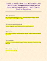 Essentials of Pathophysiology Exam 1 Review Guide: Questions and Answers