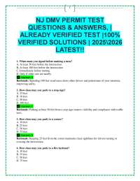 NJ DMV Permit Test Questions and Answers 2025-2026