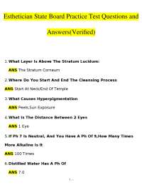 Esthetician State Board Exam: Practice Questions and Answers