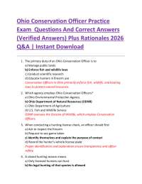 Ohio Conservation Officer Exam Practice Questions and Answers 2026
