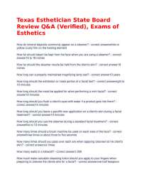 Texas Esthetician State Board Review Q&A