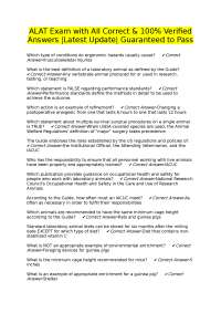 ALAT Exam Questions and Answers: Latest Update