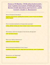 Pathophysiology Exam 2 Review Guide: Questions and Answers