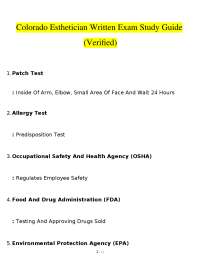 Colorado Esthetician Written Exam Study Guide (Verified)