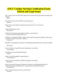 Ethical and Legal Issues in Cardiac Nursing: ANCC Certification Exam Prep
