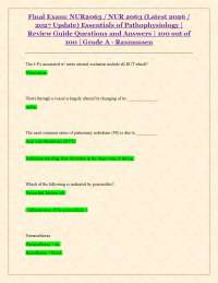 Pathophysiology Essentials: NUR2063 Exam Review Guide with Q&A