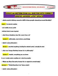 Cognitive Science Midterm Exam Q&A: Key Concepts and Theories