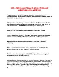 Surgical Technology Exam Questions and Answers