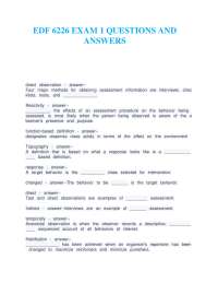 EDF 6226 Exam 1: Questions and Answers