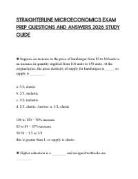 STRAIGHTERLINE MICROECONOMICS EXAM PREP QUESTIONS AND ANSWERS 2026 STUDY GUIDE