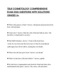 TDLR COSMETOLOGY COMPREHENSIVE EXAM 2026 QUESTIONS WITH SOLUTIONS GRADED A+