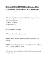 RETA CARO COMPREHENSIVE EXAM 2026 QUESTIONS WITH SOLUTIONS GRADED A+