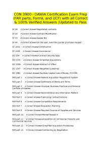 DAWIA Certification Exam Prep: FAR Parts, Forms, and UCF Questions and Answers